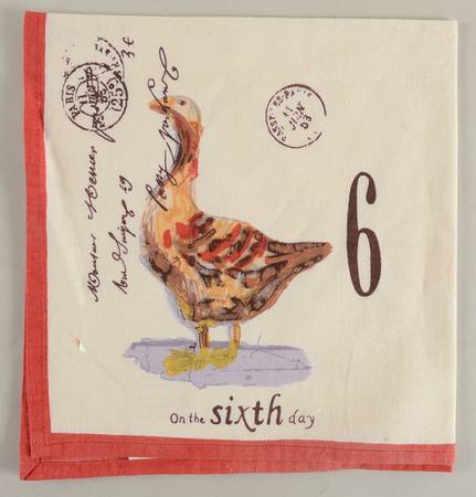 12 Days of Christmas (Black Numbers, Rim Shape) Cloth Napkin