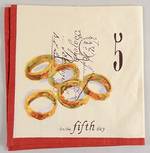 12 Days of Christmas (Black Numbers, Rim Shape) Cloth Napkin