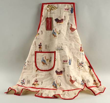 12 Days of Christmas (Black Numbers, Rim Shape) Cloth Kitchen Apron