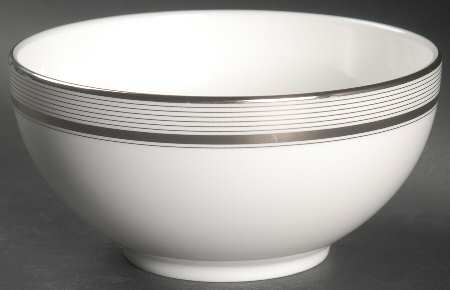 Ribbon Stripe Silver (Platinum) 6" All Purpose Bowl