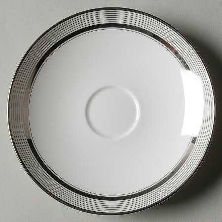 Ribbon Stripe Silver (Platinum) Saucer