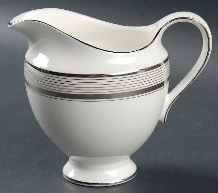Ribbon Stripe Silver (Platinum) Creamer