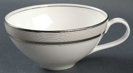 Ribbon Stripe Silver (Platinum) Flat Cup