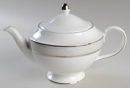 Ribbon Stripe Silver (Platinum) Tea/Coffee Pot & Lid