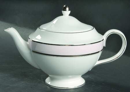 Ribbon Stripe Rose Tea/Coffee Pot & Lid