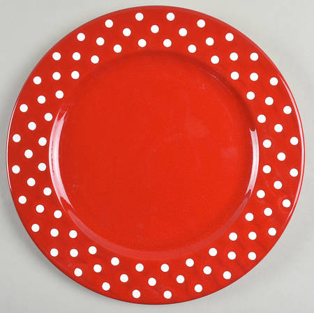 Polka Dots Red Dinner Plate