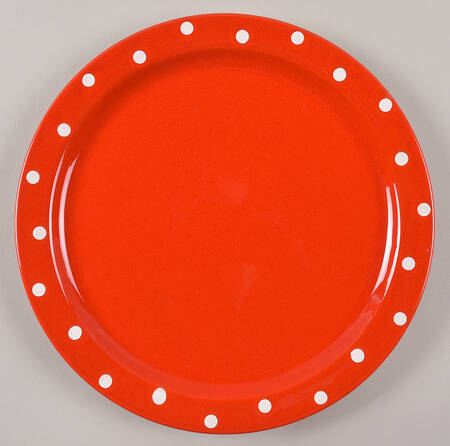 Polka Dots Red Dinner Plate