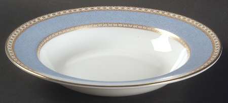 Ulander Powder Pale Blue Rim Soup Bowl
