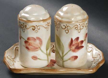 Orchid Garden (3 Pc) Salt & Pepper Tray Set