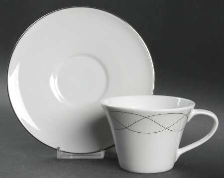 Platinum Twist Flat Cup & Saucer Set