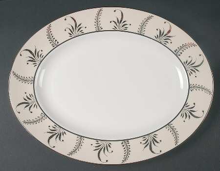 Meadow Silver 13" Oval Serving Platter