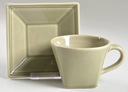 Hudson Sage Flat Cup & Saucer Set