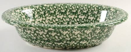 Green Sponge 12" Oval Vegetable Bowl