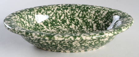 Green Sponge 10" Oval Vegetable Bowl