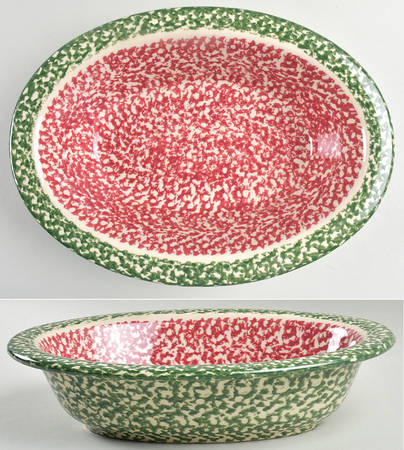 Green Sponge 12" Oval Vegetable Bowl