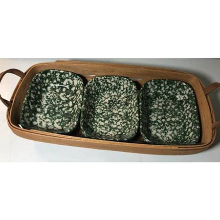 Green Sponge Individual Baker's - Set of 3 with Basket