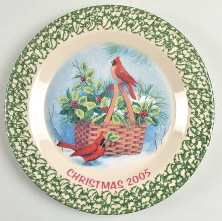 Green Sponge Christmas Dinner Plate