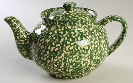 Green Sponge Teapot & Lid