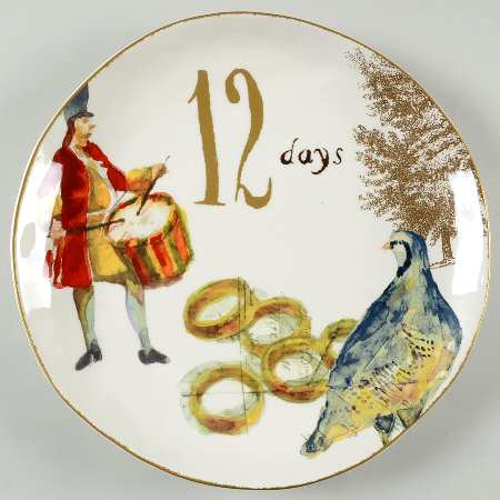 12 Days of Christmas (Gold Numbers, Coupe Shape) by Williams-Sonoma
