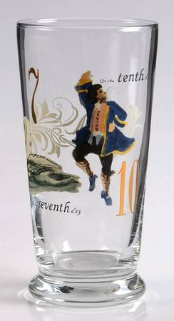 12 Days of Christmas (Gold Numbers, Coupe Shape) Glassware Highball