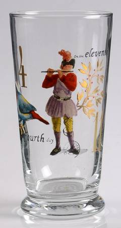 12 Days of Christmas (Gold Numbers, Coupe Shape) Glassware Highball