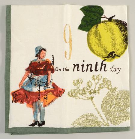 12 Days of Christmas (Gold Numbers, Coupe Shape) Cloth Napkin