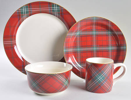 Tartan Plaid 4 Piece Place Setting