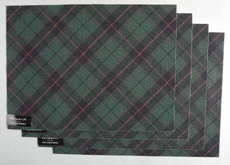 Tartan Plaid Cloth & Vinyl Rectangular Placemat - Set of 4