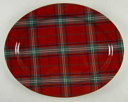 Tartan Plaid 17" Oval Serving Platter
