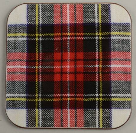 Tartan Plaid Cork Back Square Coaster