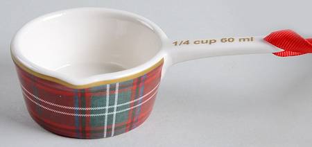 Tartan Plaid 1/4 Cup Measuring Cup with Spout