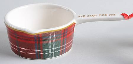 Tartan Plaid 1/2 Cup Measuring Cup with Spout