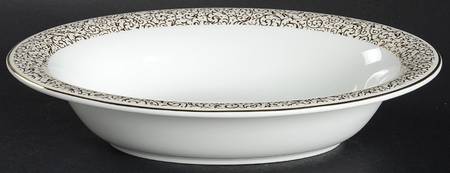 Filigree Gold 10" Oval Vegetable Bowl