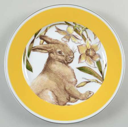 Spring Bunny (Yellow Banded) Salad Plate