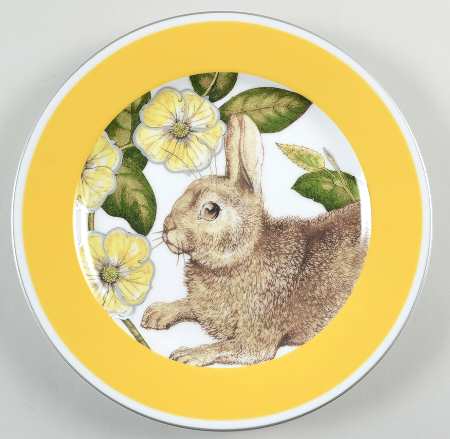 Spring Bunny (Yellow Banded) Salad Plate