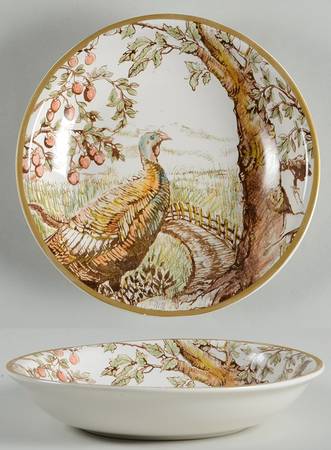 Turkey (Wheat, Tree Branch) Coupe Soup Bowl