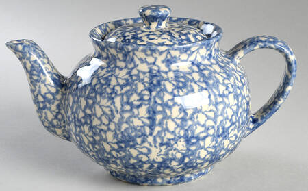 Blue Sponge Teapot & Lid
