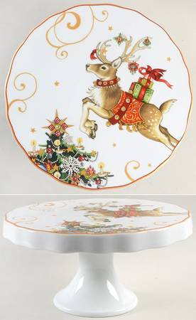 Twas the Night Before Christmas 11" Diameter Pedestal Cake Stand