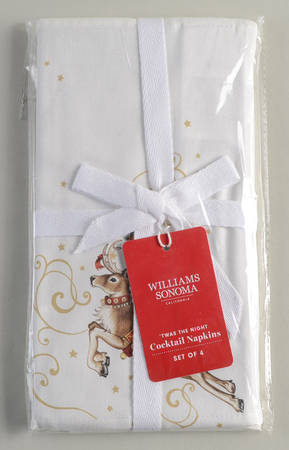 Twas the Night Before Christmas Cloth Cocktail Napkin - Set of 4 (Motif 1 & 2) by Williams-Sonoma