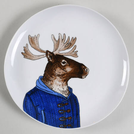 Dapper Animal Salad Plate