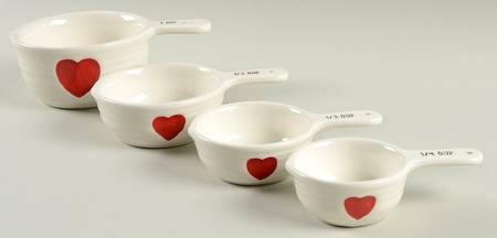 Valentine's Day Measuring Cup Set (1 Cup,1/2 Cup,1/3 Cup,1/4 Cup)