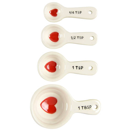 Valentine's Day (4 Pc) Ceramic Measuring Spoon Set