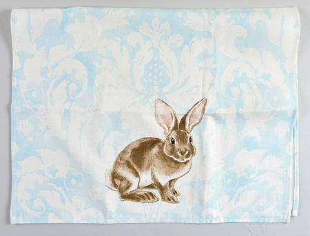 Damask Easter Bunny Cloth Kitchen Towel