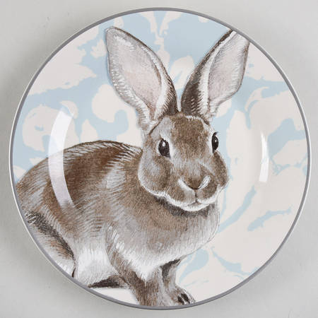 Damask Easter Bunny Salad Plate