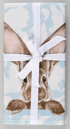 Damask Easter Bunny Cloth Napkin - Set of 4