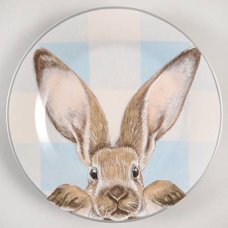 Damask Easter Bunny Salad Plate