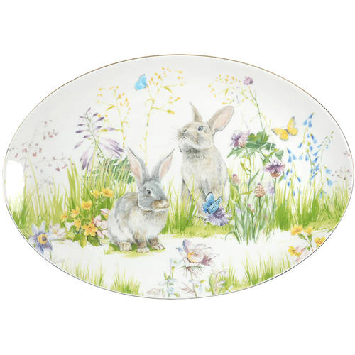 Floral Meadow 18" Oval Serving Platter