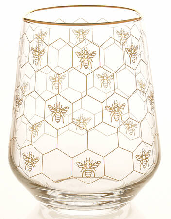 Honeycomb Glassware Stemless Wine