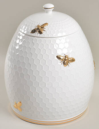 Honeycomb Figural Cookie Jar & Lid
