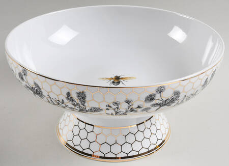 Honeycomb Large Fluted Pedestal Fruit Bowl